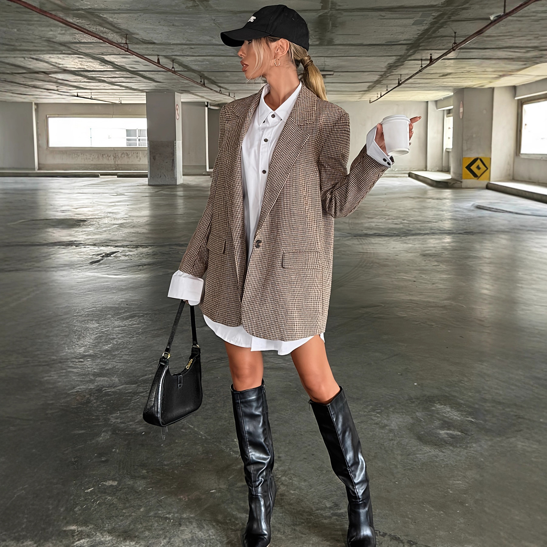 Women's Plaid Long-sleeve Blazer photo 2