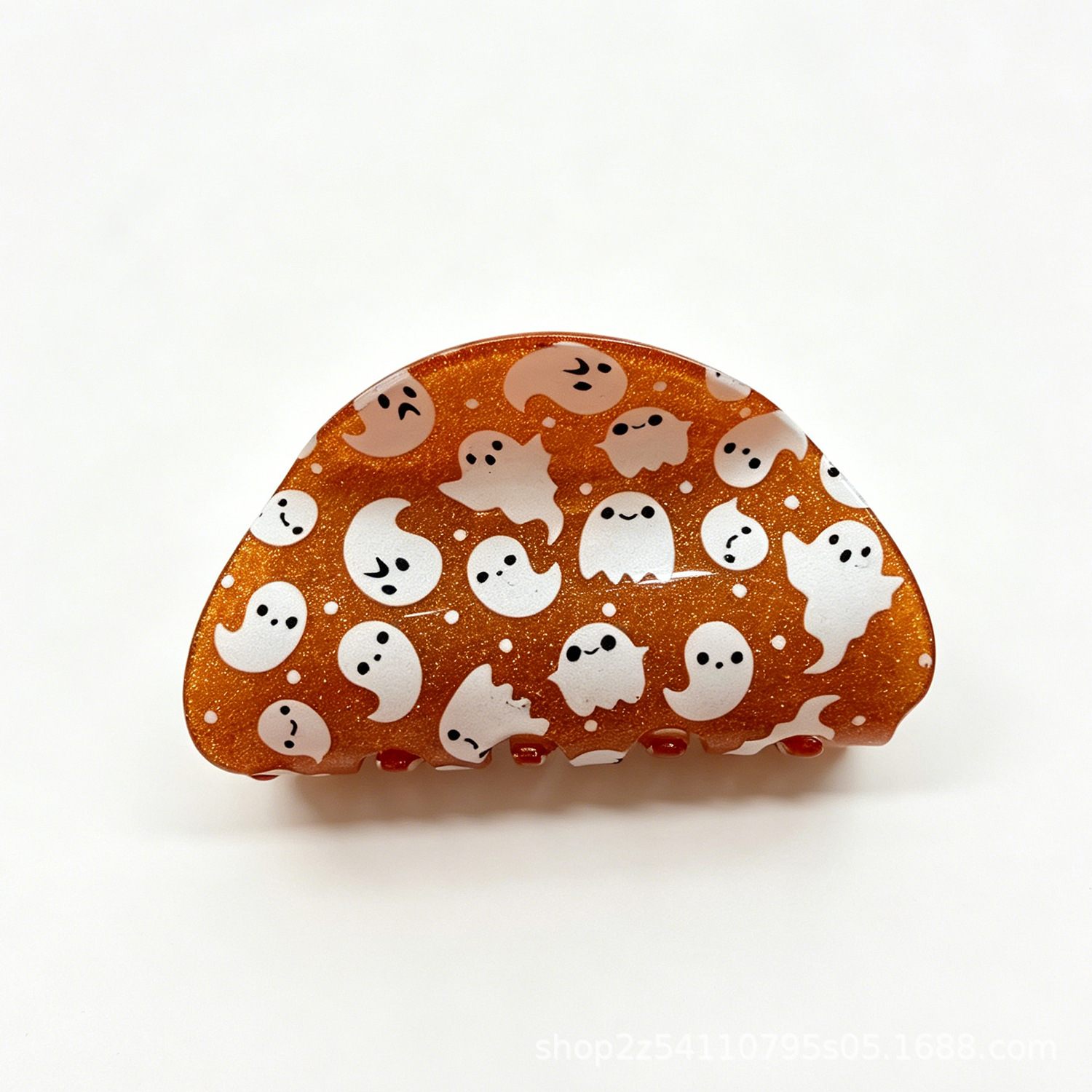 Cross-border Halloween Orange Ghost Acrylic Hair Clip photo 6