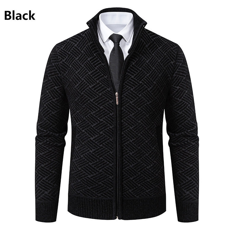 Men's Casual Stand-collar Knit Cardigan Jacket photo 4