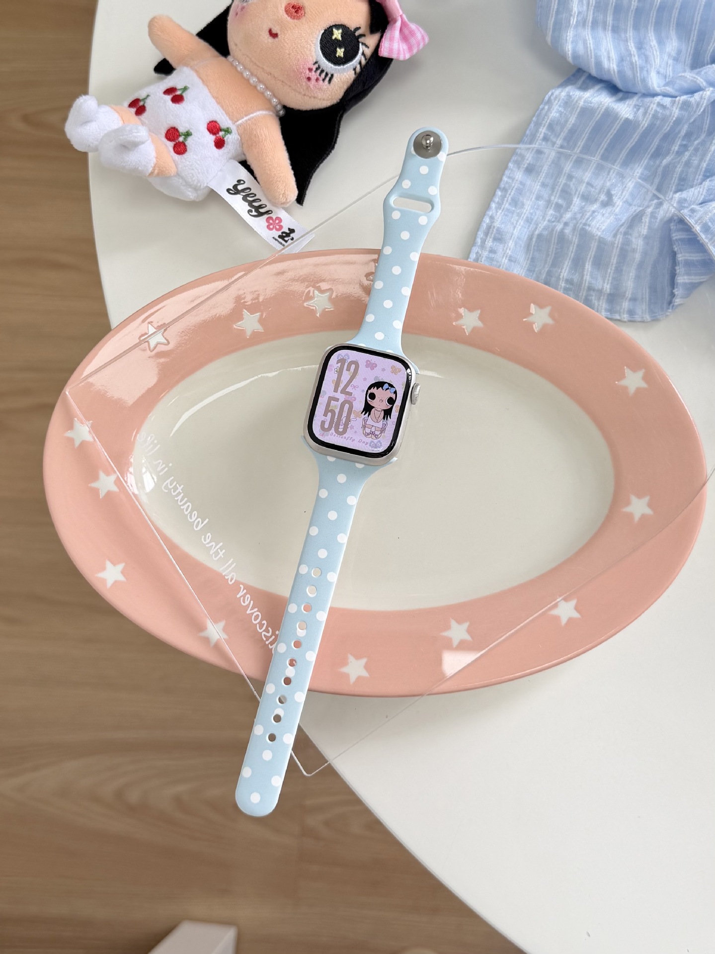 Polka-Dot Macaron Silicone Thin Watch Strap photo 5
