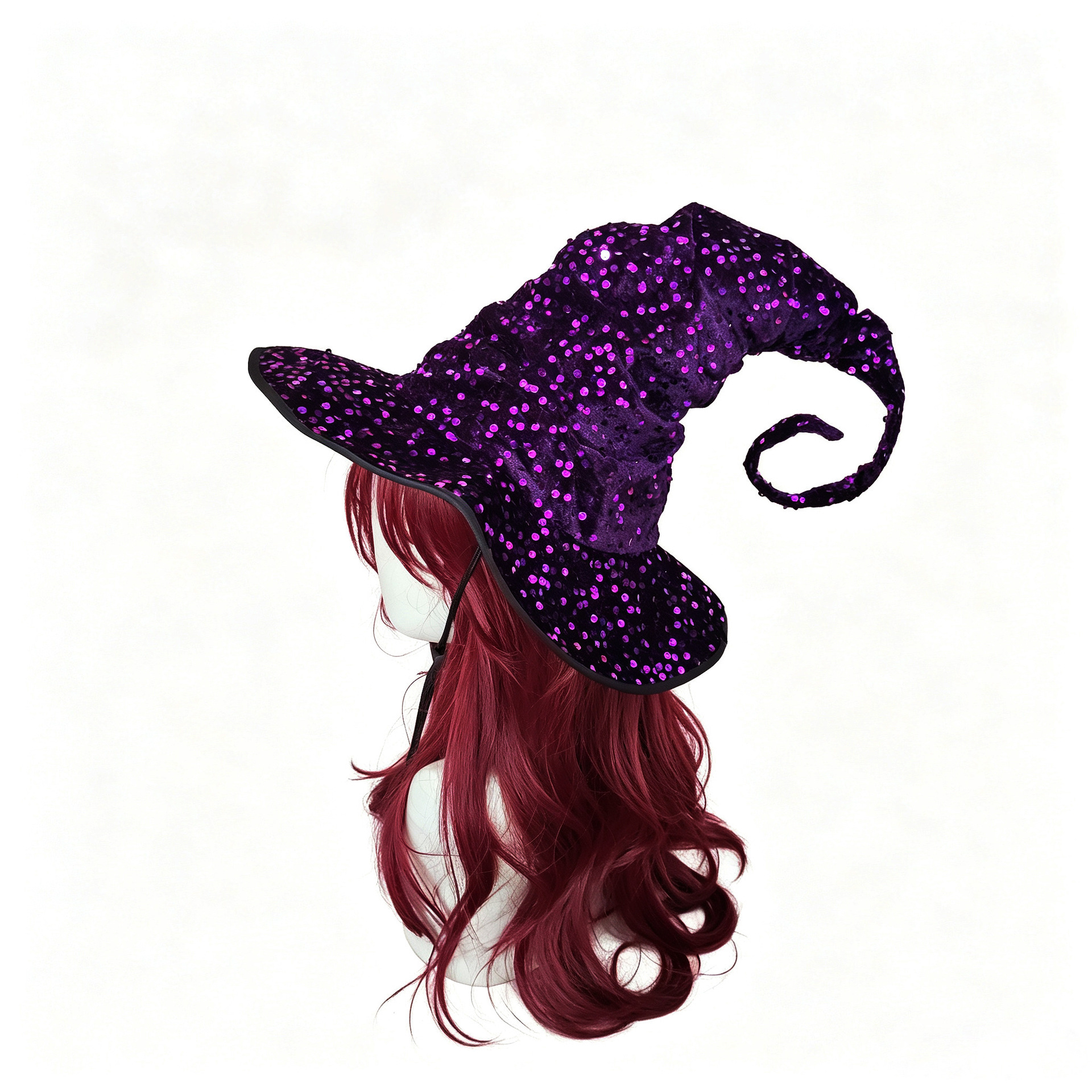 Halloween Sequin Witch Hat - Sparkly Costume Headwear for Holiday Party Decorations and Cosplay Accessories photo 6