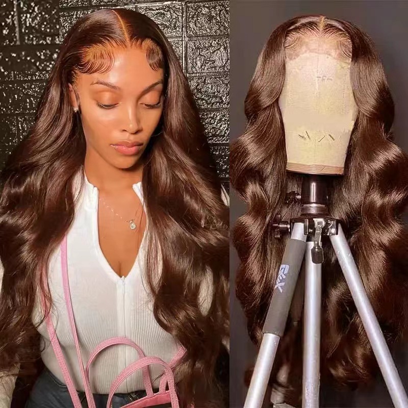 Dark Brown Large Wave Lace Front Wig Synthetic Headpiece photo 1