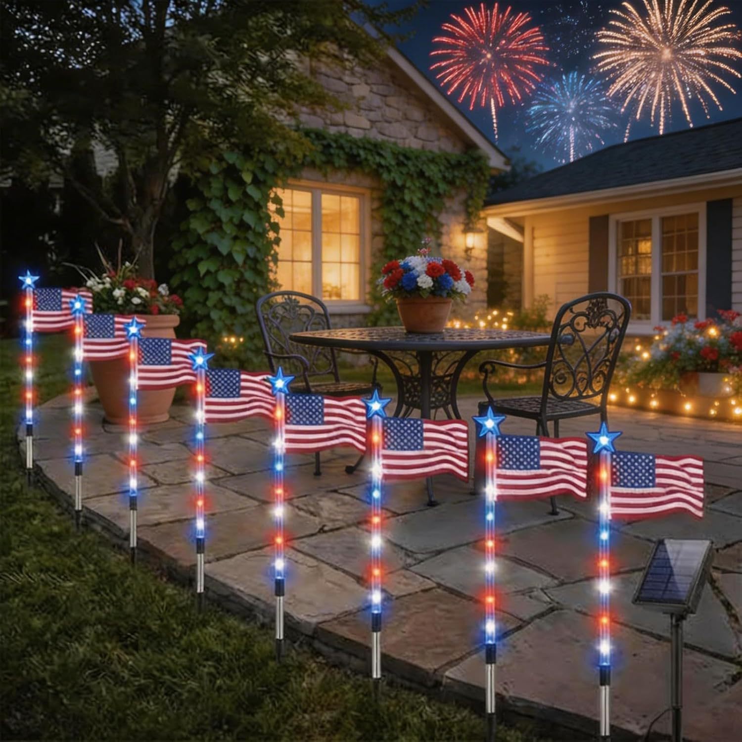 LED Solar-Powered National Flag For Outdoor Courtyards And Villas photo 1