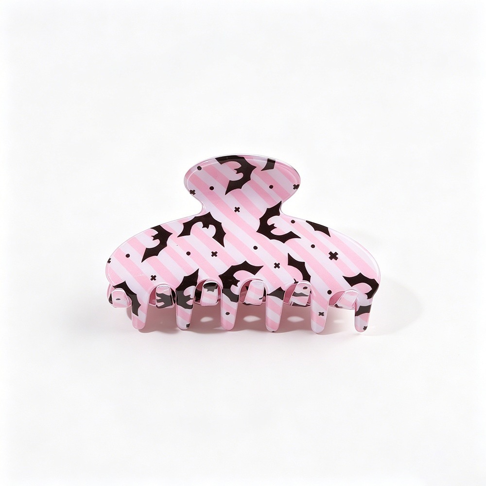 Halloween Shark Claw Clip - Ghost Pumpkin Black Cat Print Hair Accessory for Women Girls Party Cosplay photo 5