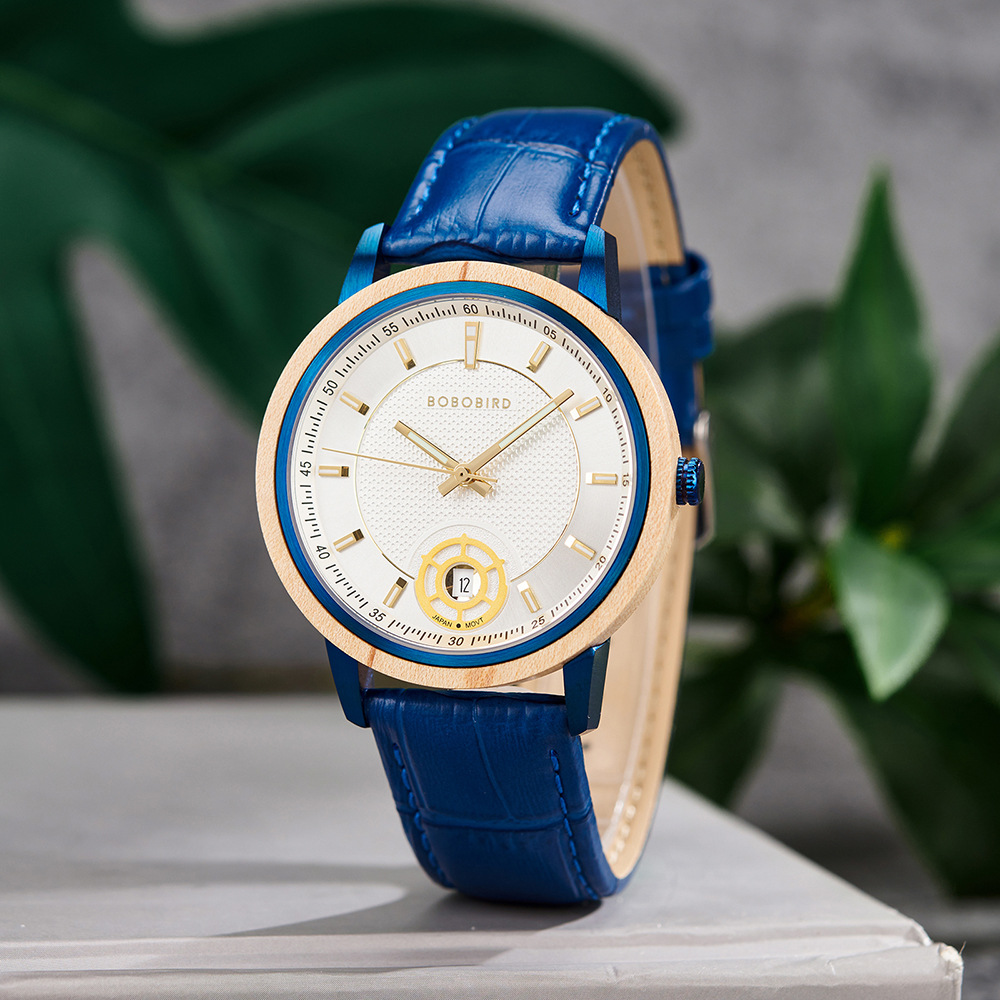 Natural Wooden Men's Watch - Vintage Minimalist Design Casual Quartz Wristwatch for Young Adults photo 2