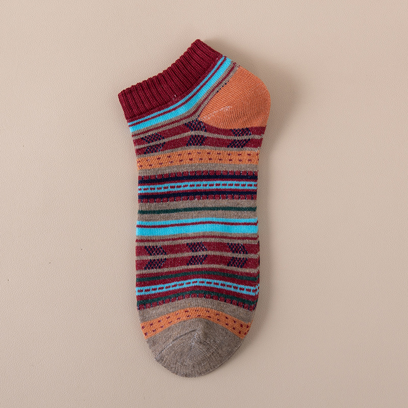 Mens Socks Harajuku-style Ankle Socks With Ethnic Patterns photo 5