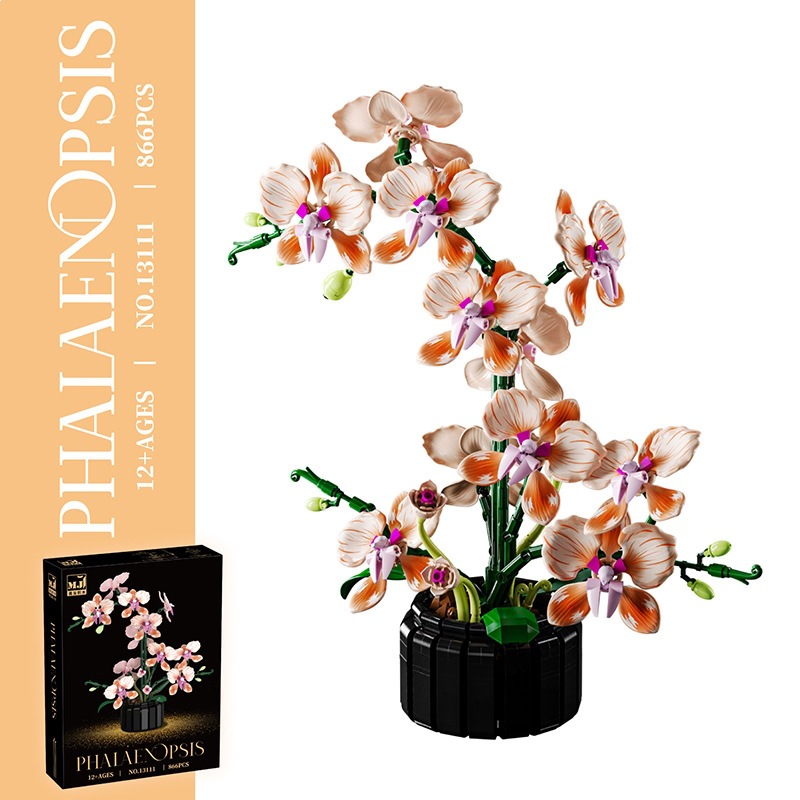 High-grade Orchid Preserved Two-tone Petal Assembly Building Block Flower Creative Decorative Piece photo 3