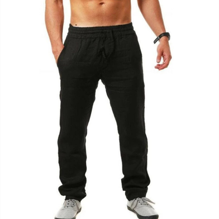 Men's Hip-Hop Breathable Cotton-Linen Loose-Fit Casual Sports Trousers photo 5