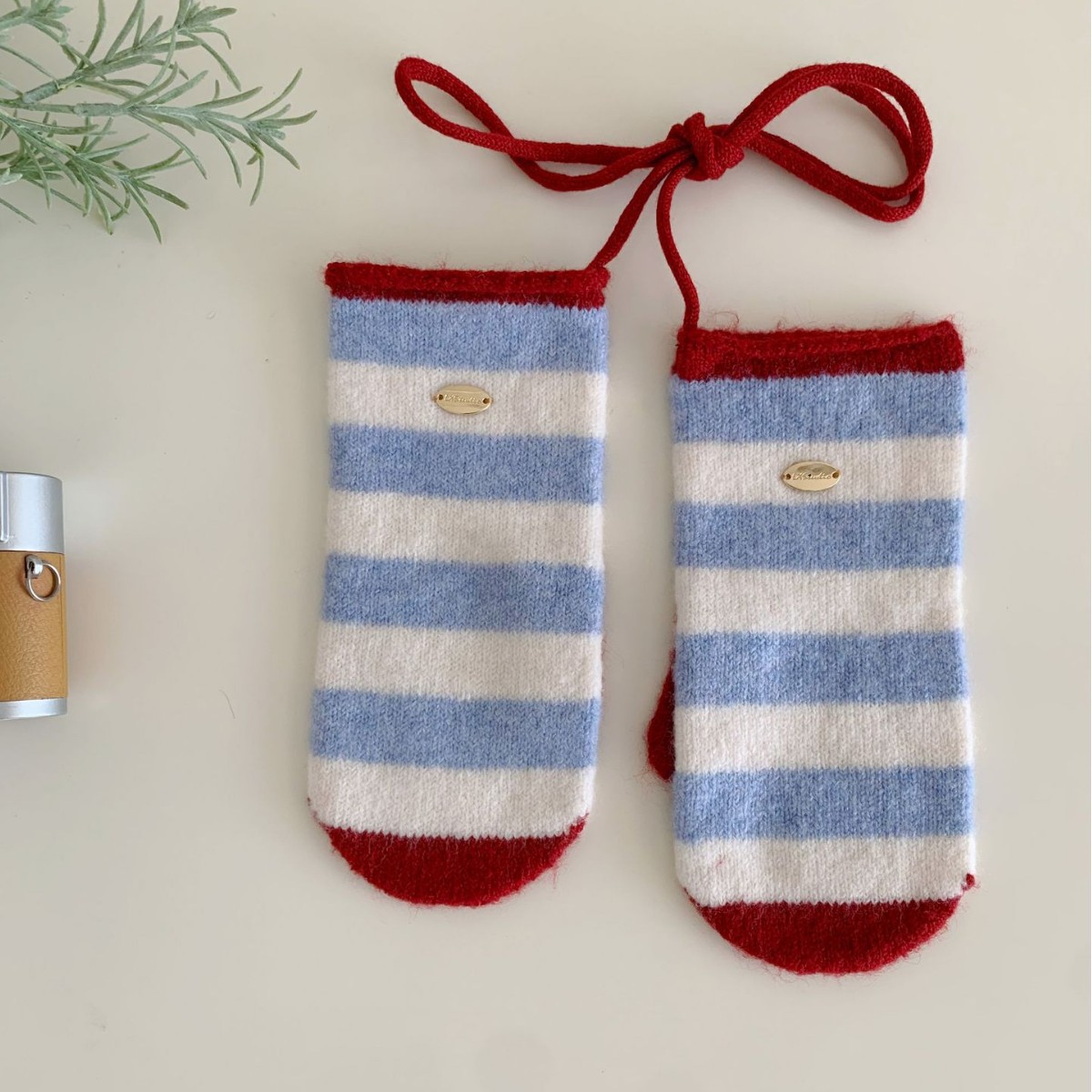 New Collection Fashionable And Warm Striped Mittens With Wool For Fall And Winter photo 3
