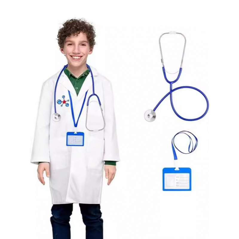 Childrens Doctor Costume White Lab Coat Role-playing Set photo 7
