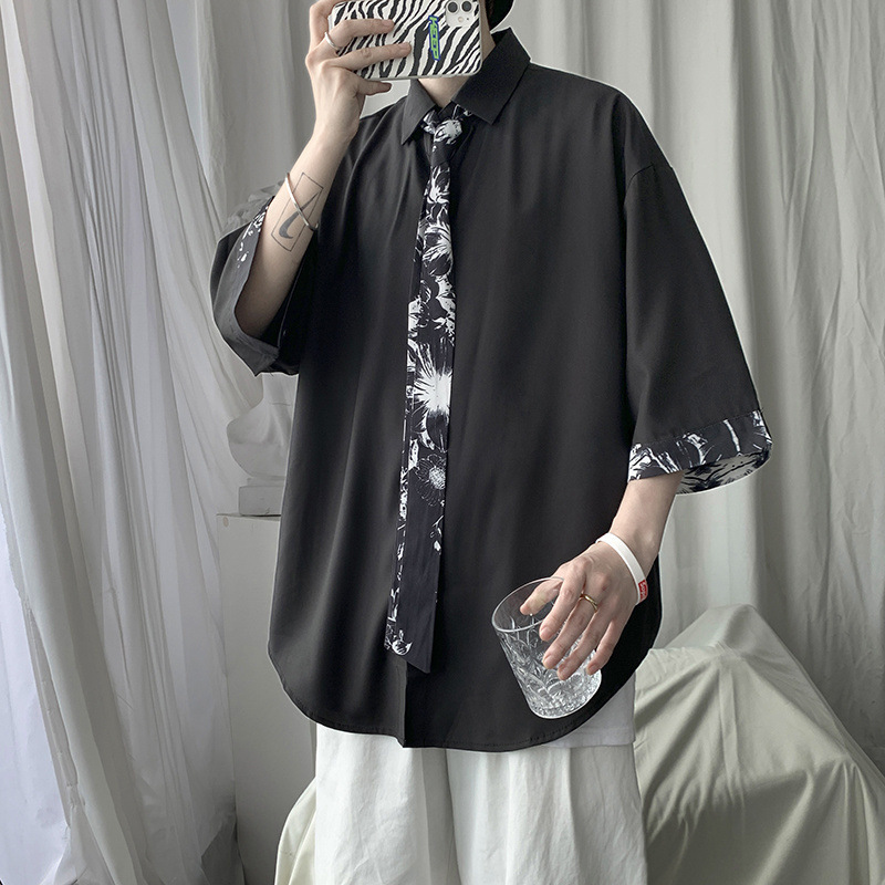Loose Floral Print Shirt Wrinkle-Free photo 3