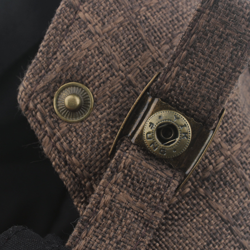 Mens Cotton Linen Vintage Peaked Cap photo 7