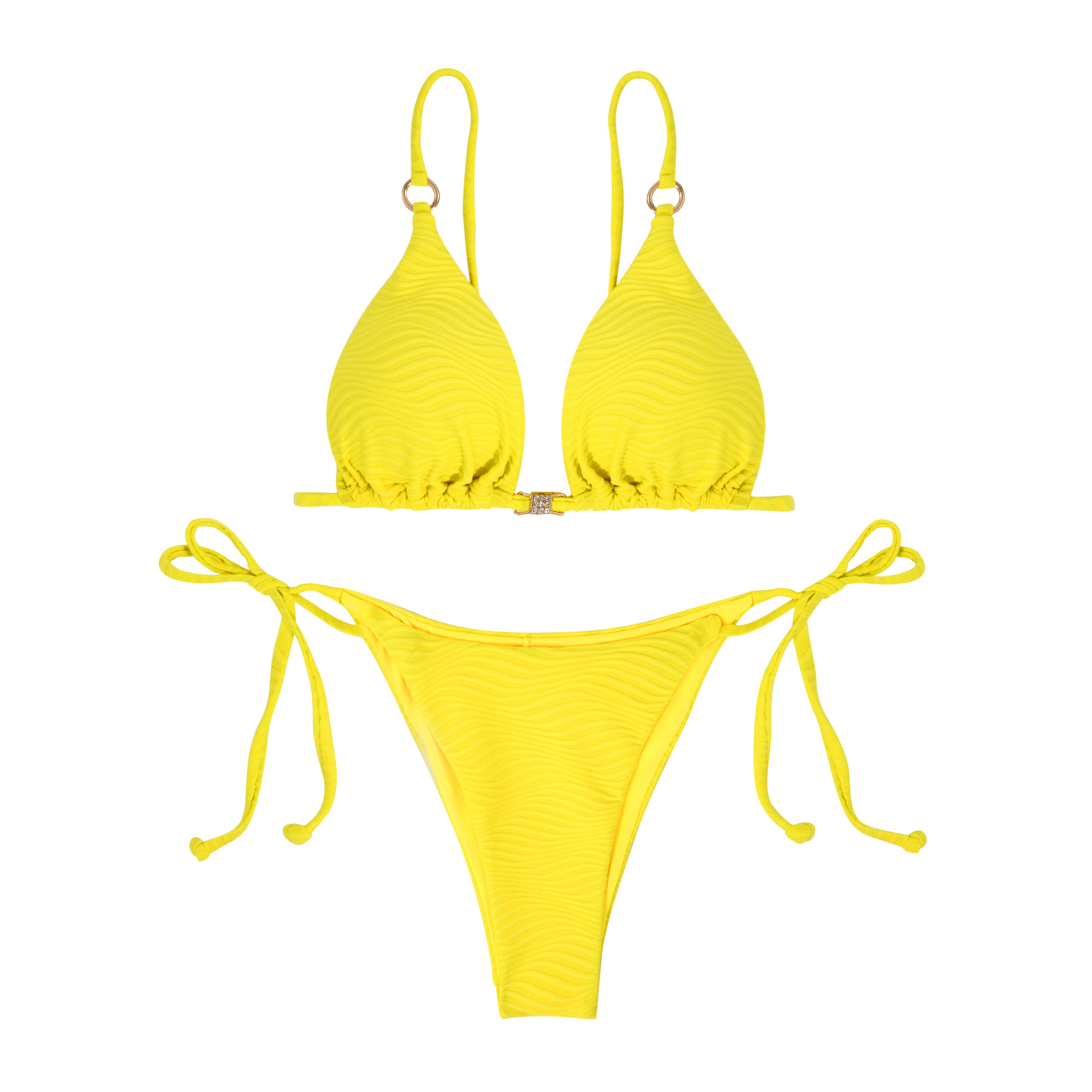 New European And American-style Solid-color Three-piece Tied Swimsuit photo 3