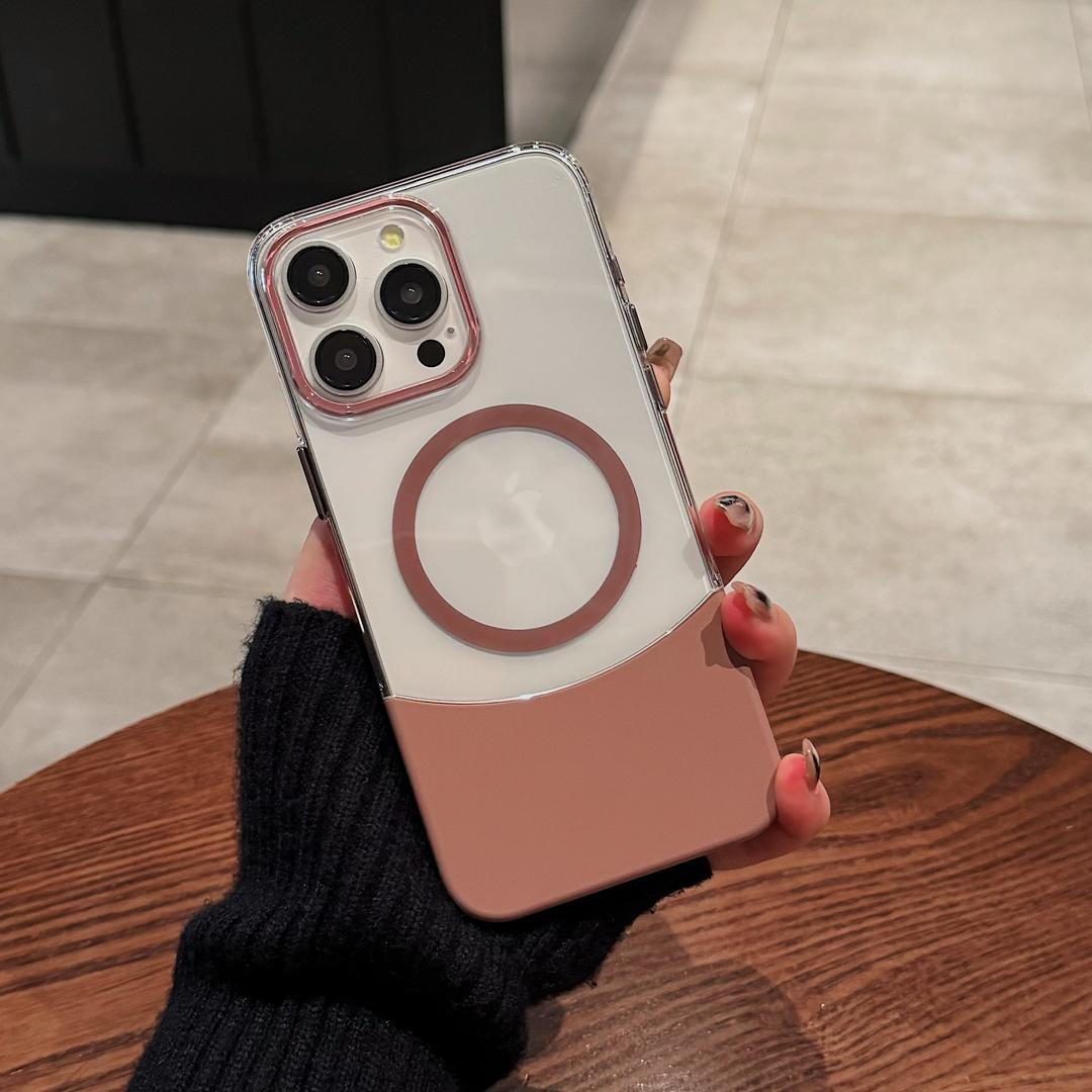 Phone Case Magnetic Up And Down Plug AF Transparent Stitching Two-color Protective Sleeve photo 7