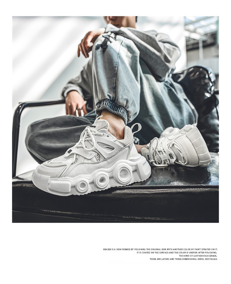 Men's Breathable Mesh Thick Sole Height Increasing Fashion All-match Casual Sneaker photo 4
