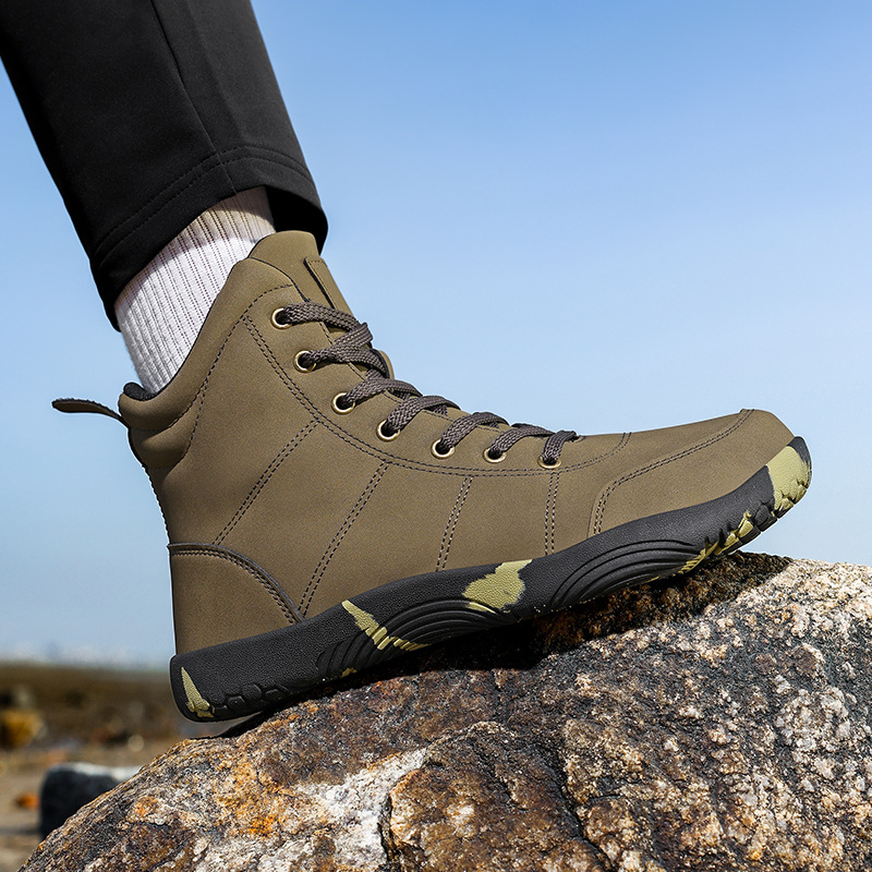 Leather High-top Wide-toe Outdoor Hiking Men's Sports Shoes photo 6