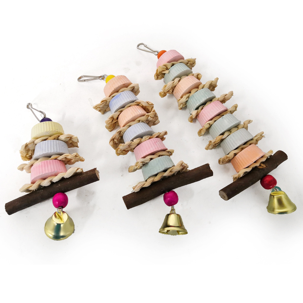 Parrot Calcium Supplement Bite Grinding Stone Bite String Straw Corn Husk Toy photo 1
