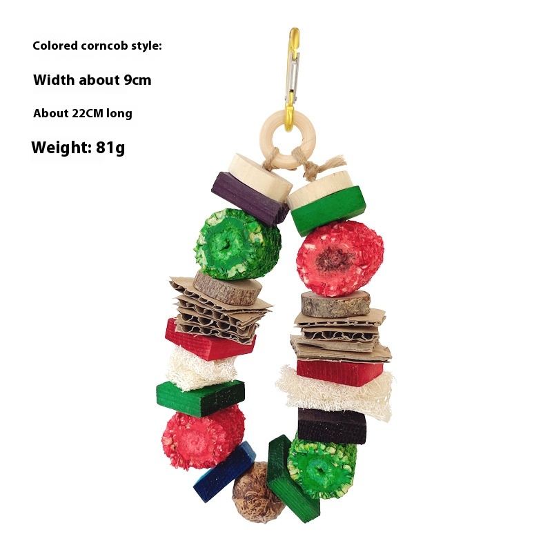 Colorful Wooden Hanging String Rabbit Hamster Molar Vine Bal Parrot Toys photo 8