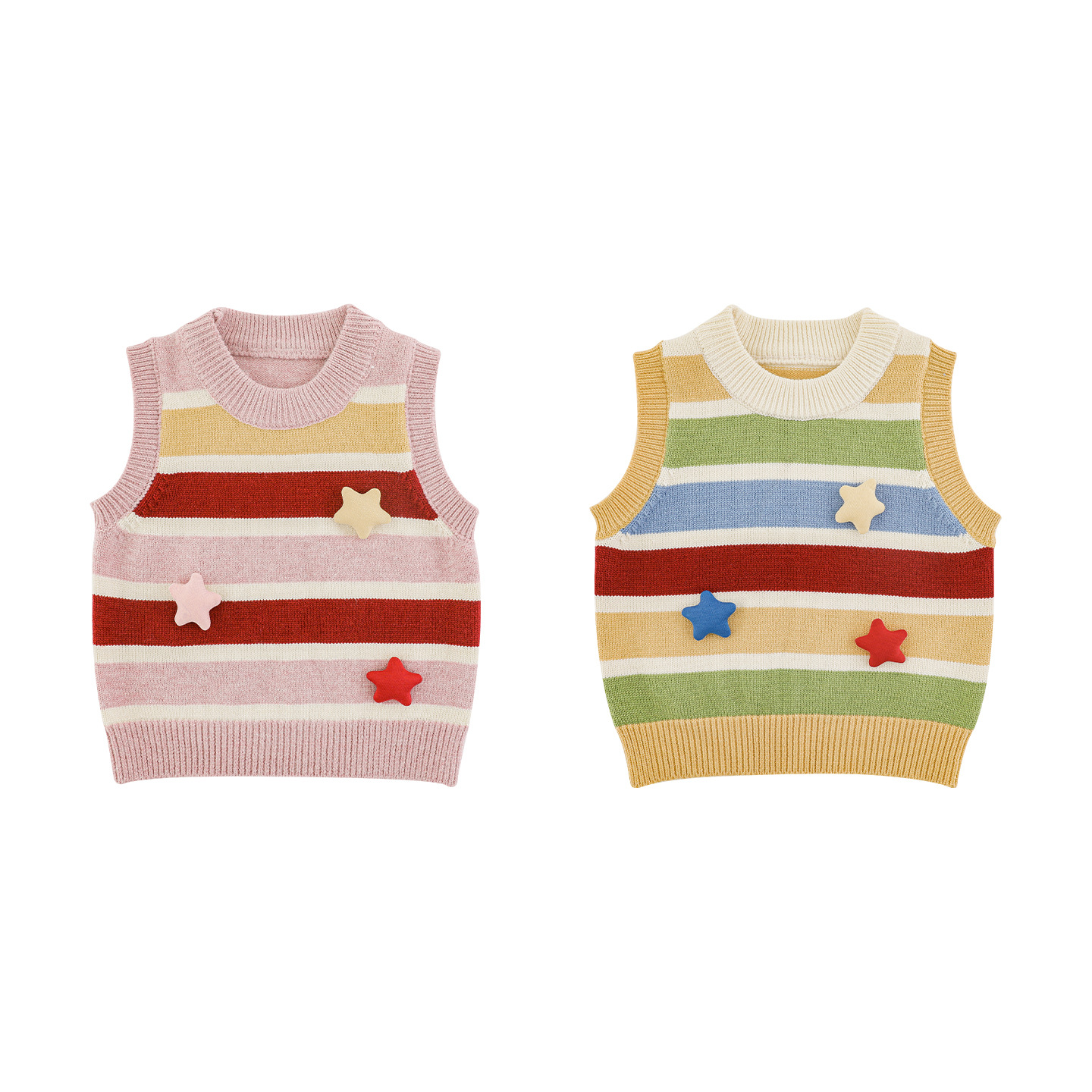 Children's Colorful Striped Knitted Vest photo 3