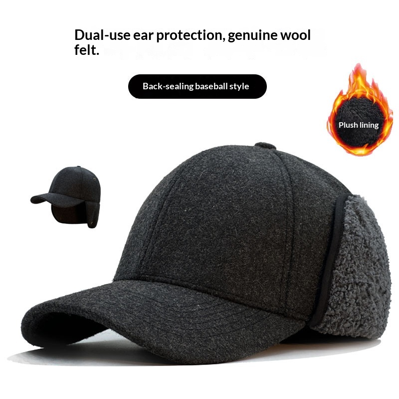 Mens Cold- And Wind-Resistant Cap Thickened And Warm Peaked Hat photo 5