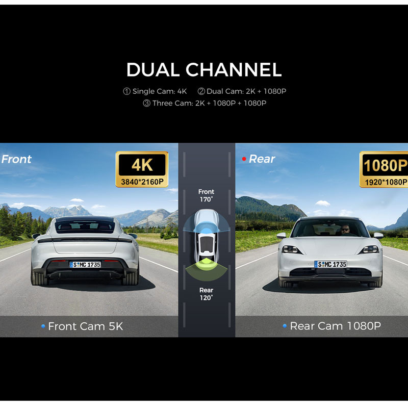 Dual-Lens Dash Cam V620 Night Vision Wide-Angle 4K photo 3