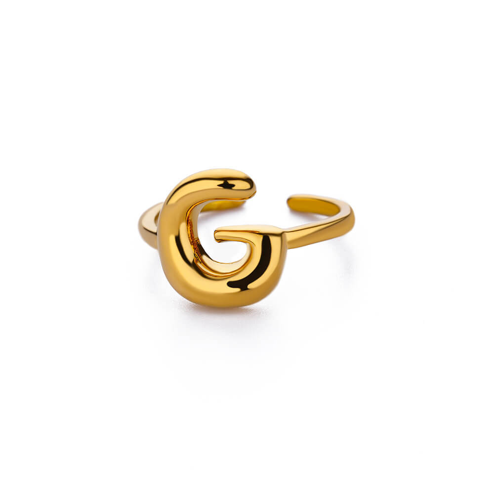 Cute Bubble Letters Ring Gold 18K Gold Plated Ring photo 6