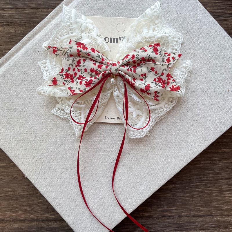 Bow Hair Clip For Girls Princess-Style Fabric photo 3
