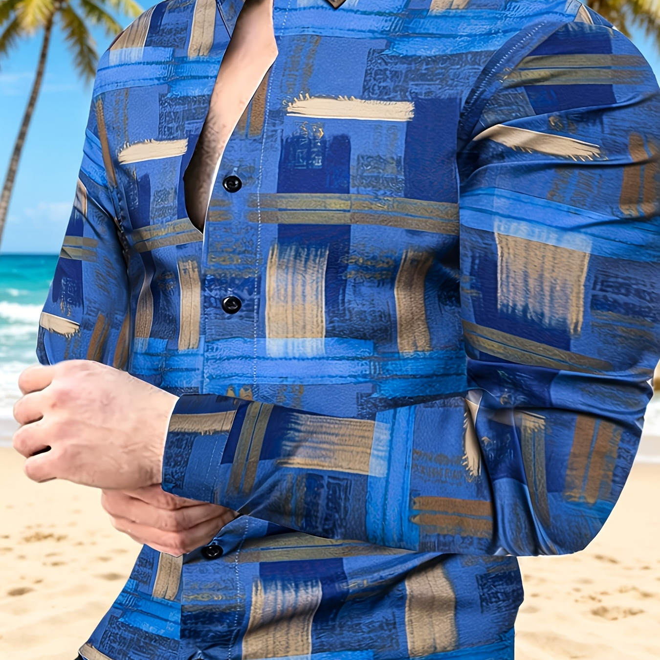 Men's Striped Long-sleeve Shirt For Summer photo 2