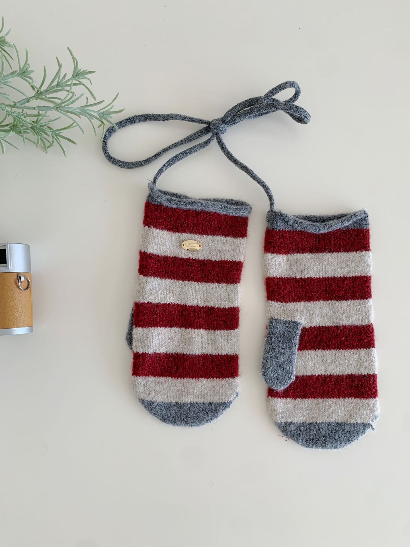 New Collection Fashionable And Warm Striped Mittens With Wool For Fall And Winter photo 6