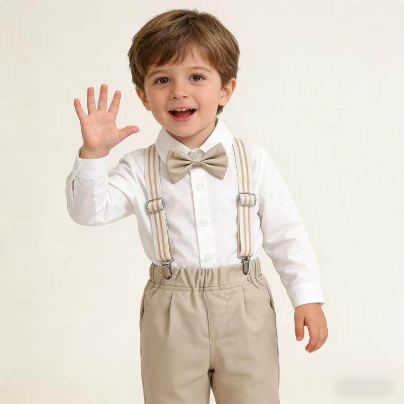 AutumnWinter British-style Boys Suspender Pants Set photo 3