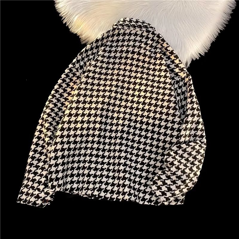 Men's Black And White Plaid Coat Trendy On Instagram photo 3