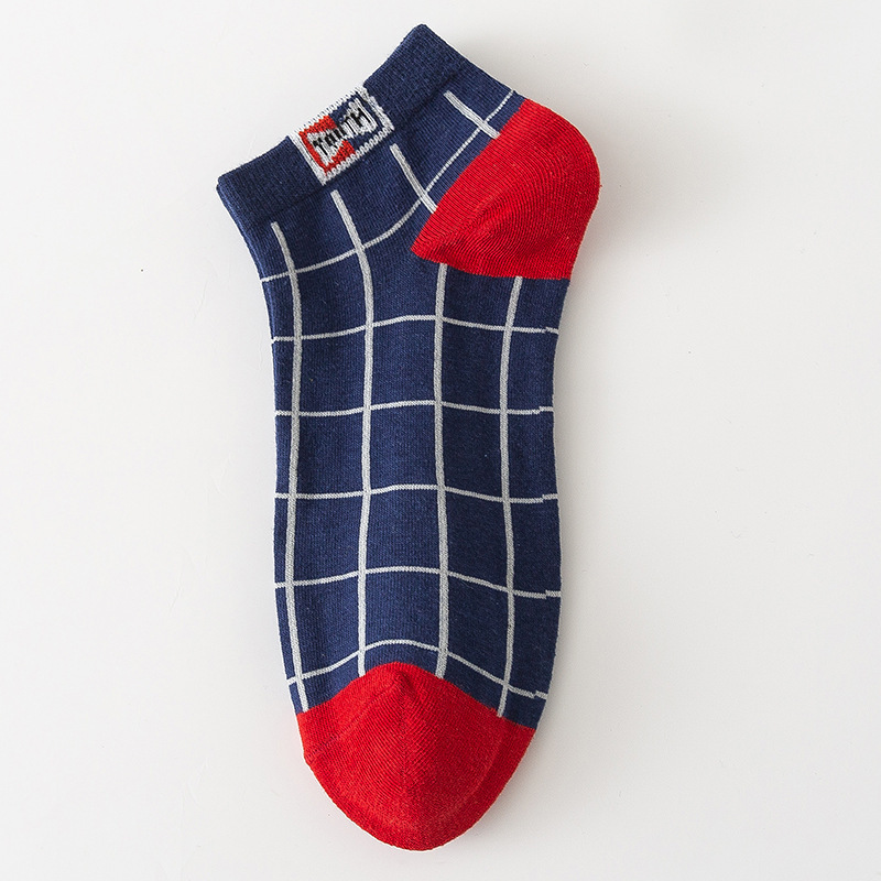 Mens Cotton Socks Plaid Pattern Low-cut All-season photo 5
