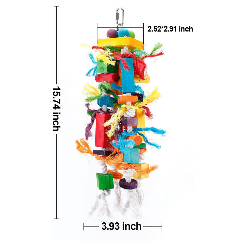 Wooden Color Nibbling Toy Medium And Large Parrot Bird photo 6