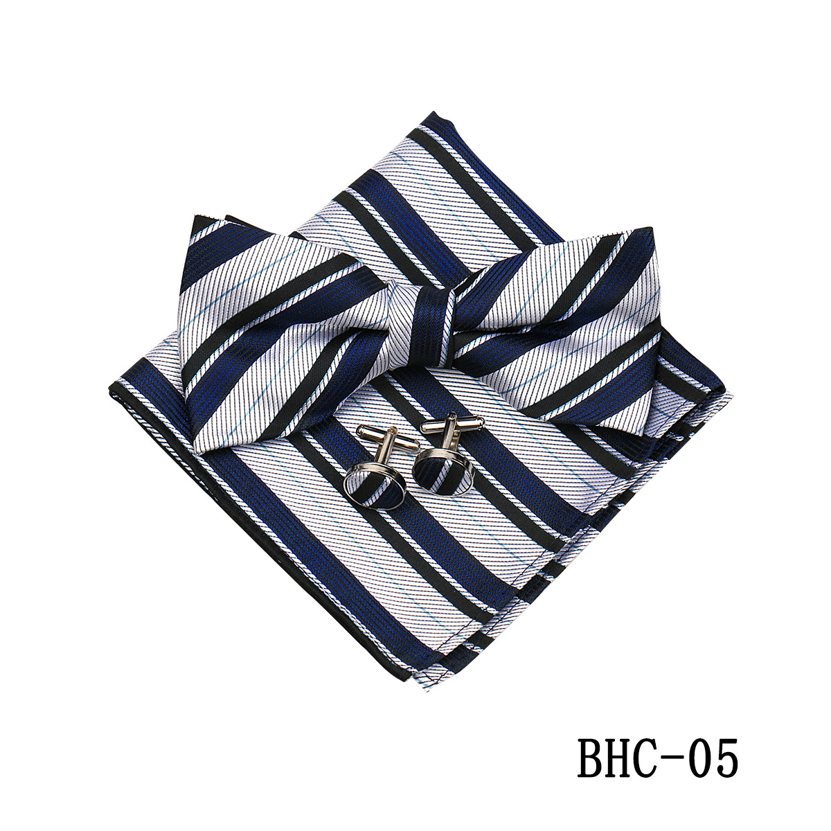 Mens Paisley Bow Tie Pocket Square And Cufflinks photo 6
