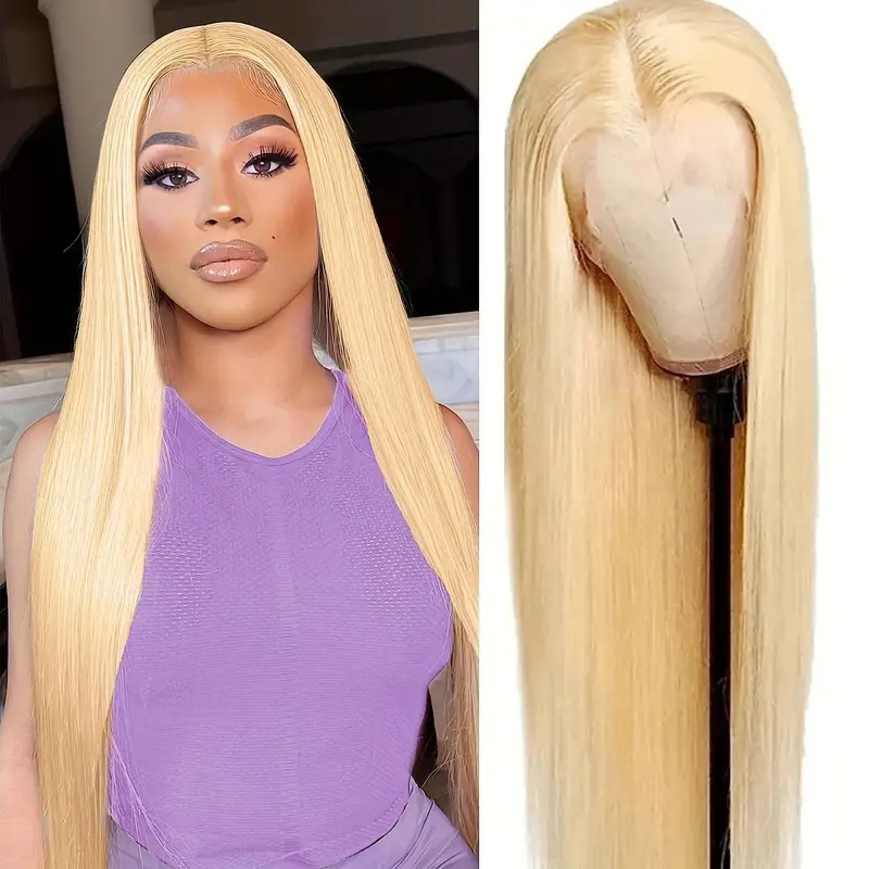 Fashionable Natural-Looking Wig Center-Parted Long Straight Lace Front Full-Hair Toupee photo 7