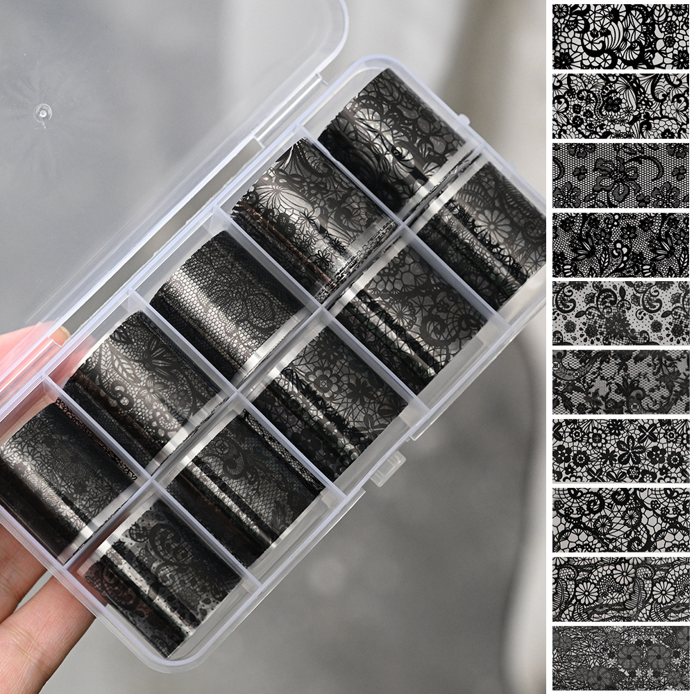 Black And White Lace-pattern Nail Art Transfer Foil photo 5