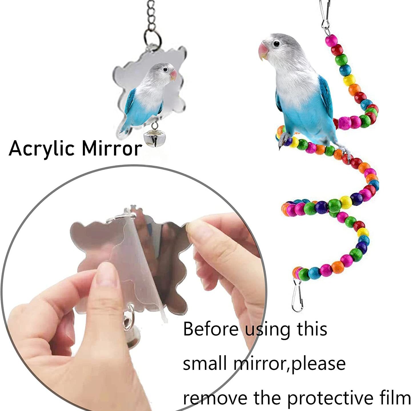 7PCs Parrot Toys Bird Cage Accessories photo 5