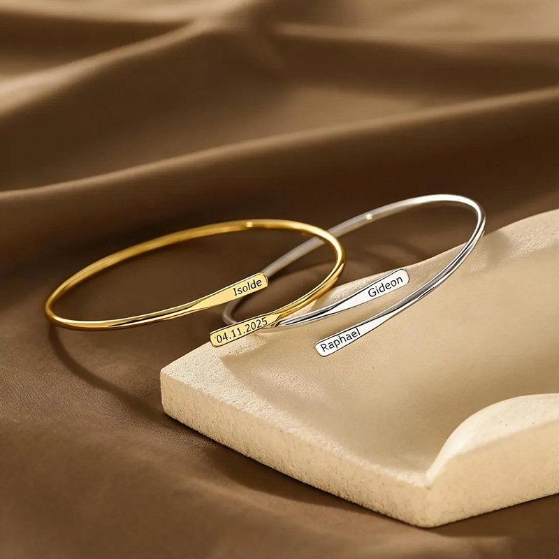 The Stainless Steel Adjustable Bracelet Features A Flat Braided Open-end Design At Both Ends photo 4