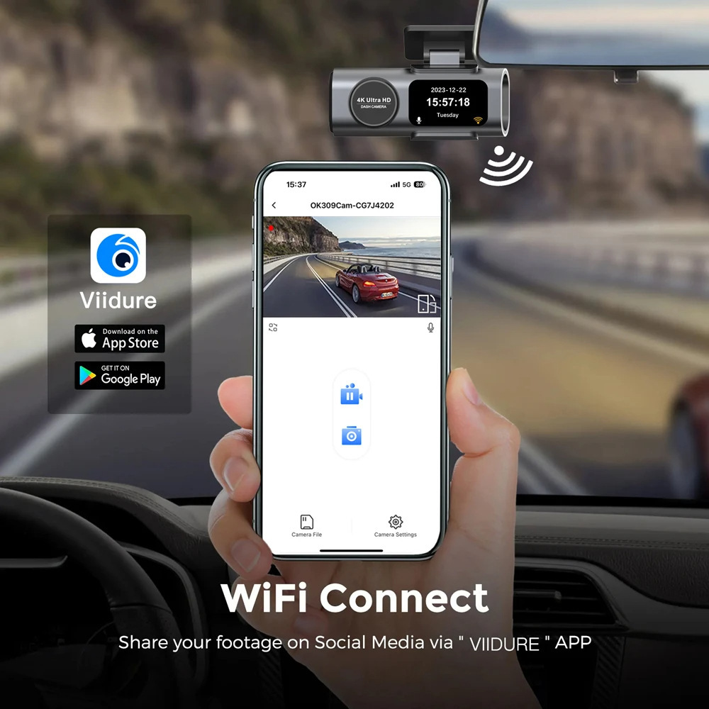 High definition Front and rear Dual Recording  WiFi Smartphone Connectivity  A Hidden In-car Dash Cam photo 1