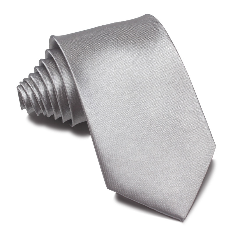 Mens 8cm Hand-Tied Tie Solid Color Tie Plain Color photo 5