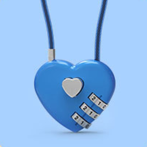 Peach Heart Long Wire Rope Love Lock photo 1