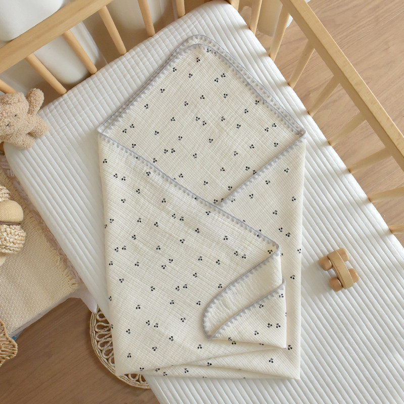 Baby Pure Cotton Three-layer Gauze Swaddle Blanket Bath Towel photo 5