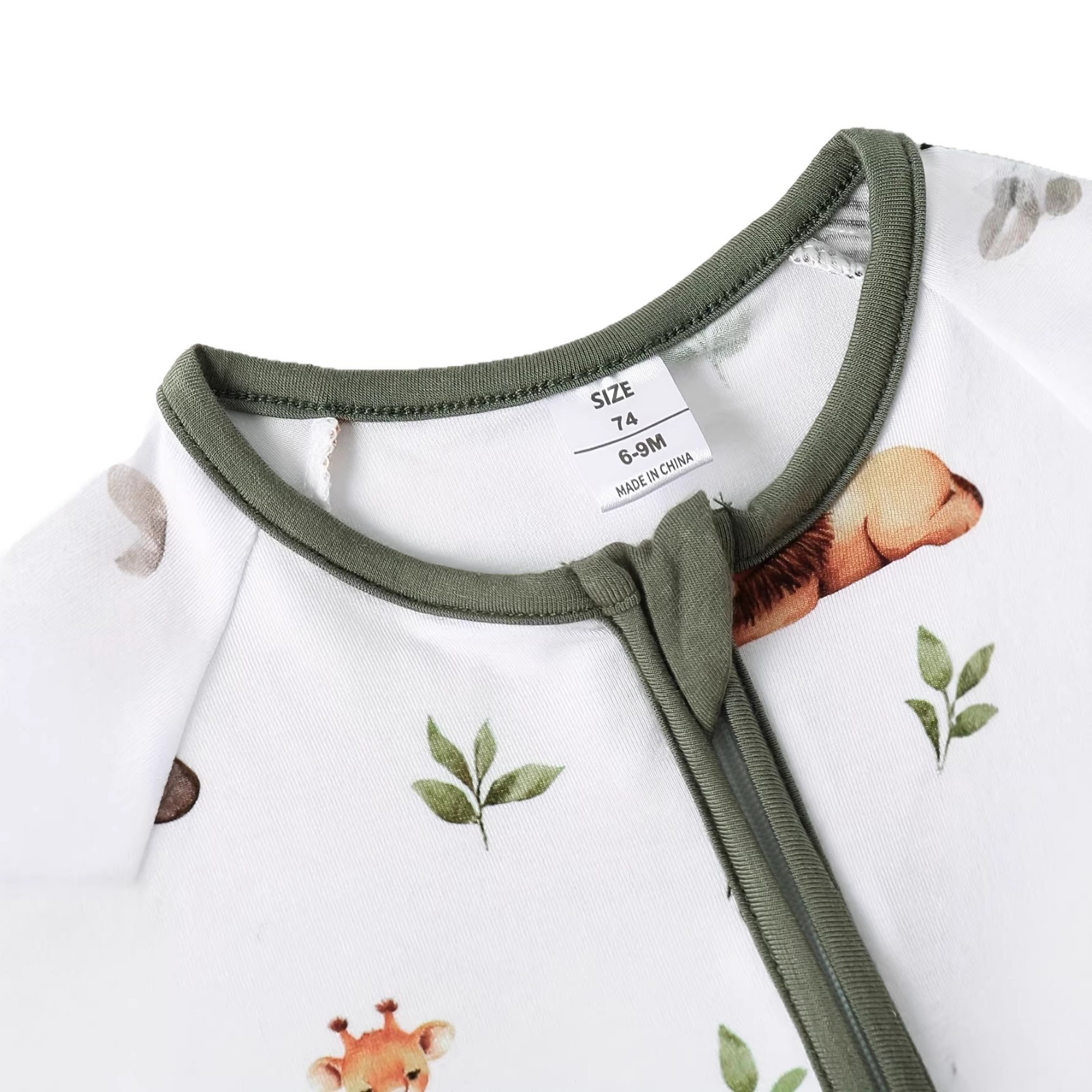 Animal Digital Print Zip-up Onesie photo 4