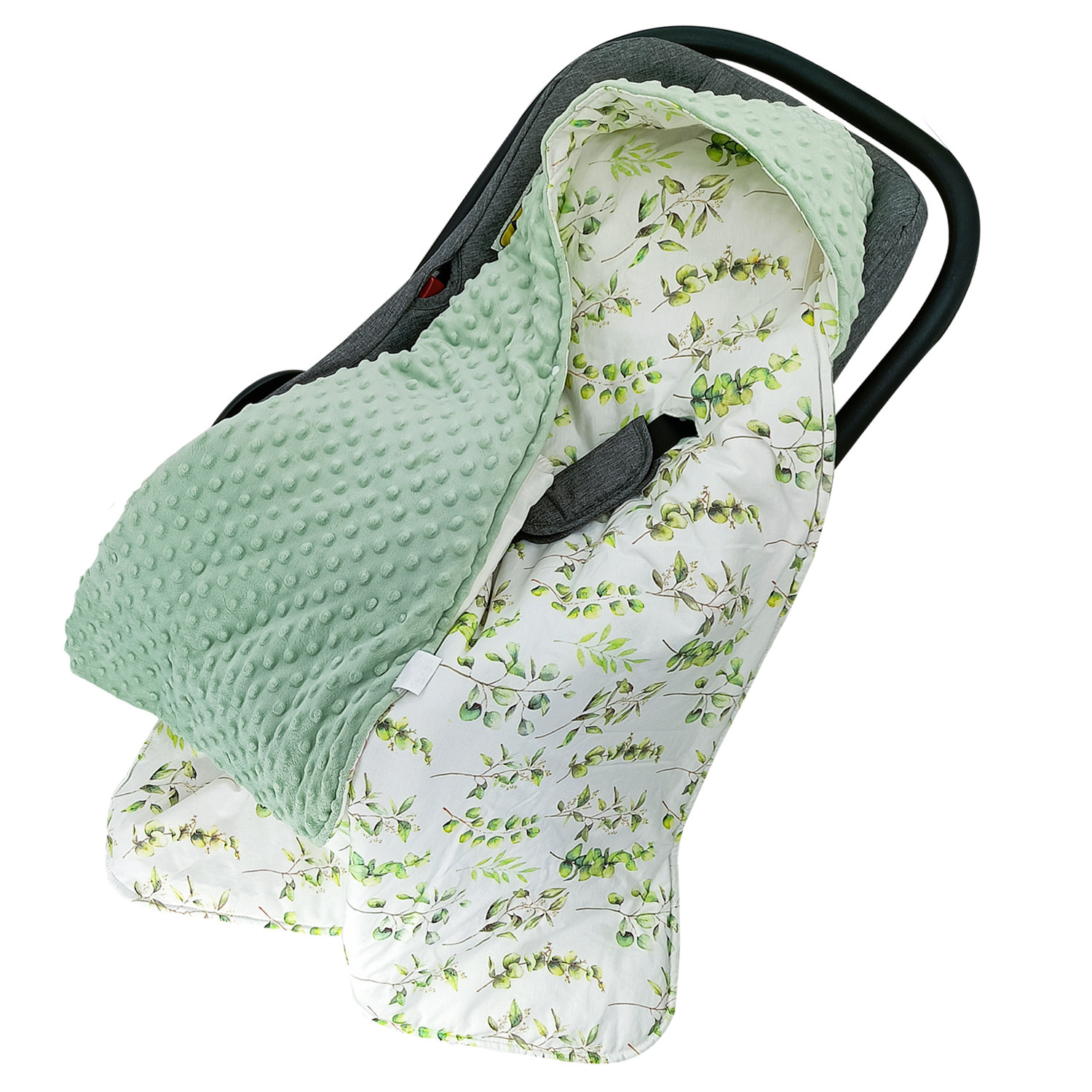 Hooded Swaddle Blanket Multi-Functional Baby Bassinet Cover Double-Sided Newborn Flannel Swaddle Wrap photo 5