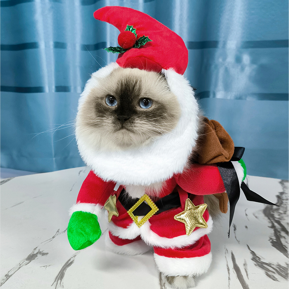 Santa Claus Costume For Cats And Dogs Pet Outfit photo 1