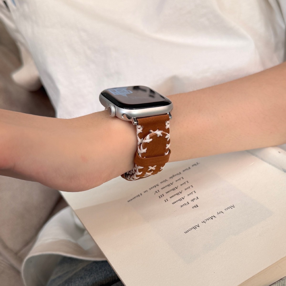 Fashionable Cat-eye Glazed Handmade Stitched Watch Strap photo 5