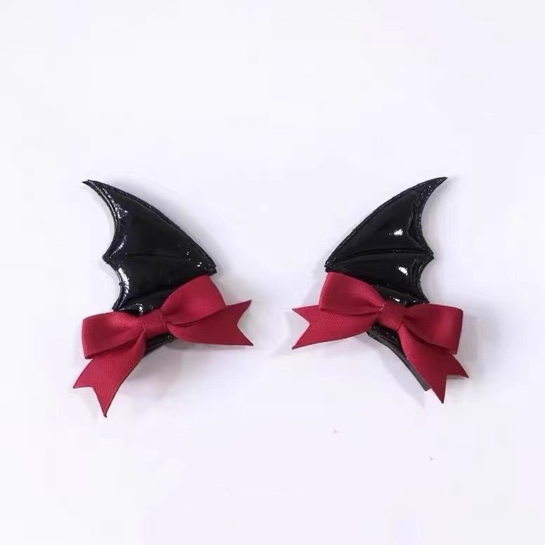Devil Bat Bow Hair Clip Headdress photo 3