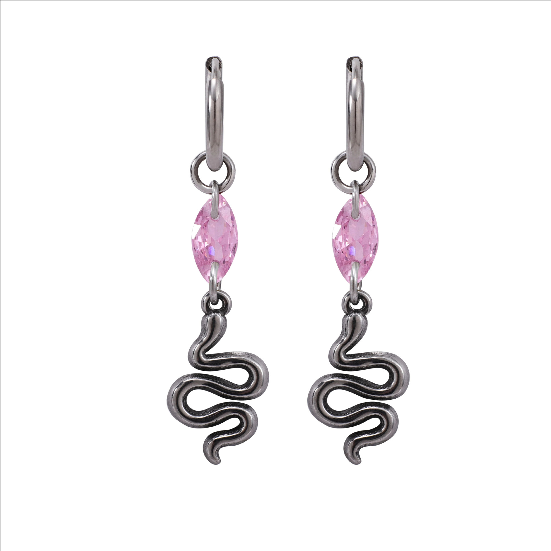 Serpentine Hip-hop Titanium Steel Earrings photo 7