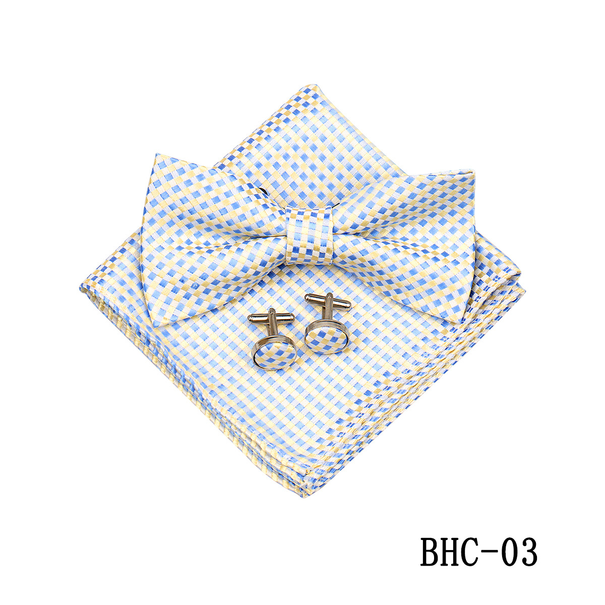 Mens Paisley Bow Tie Pocket Square And Cufflinks photo 4