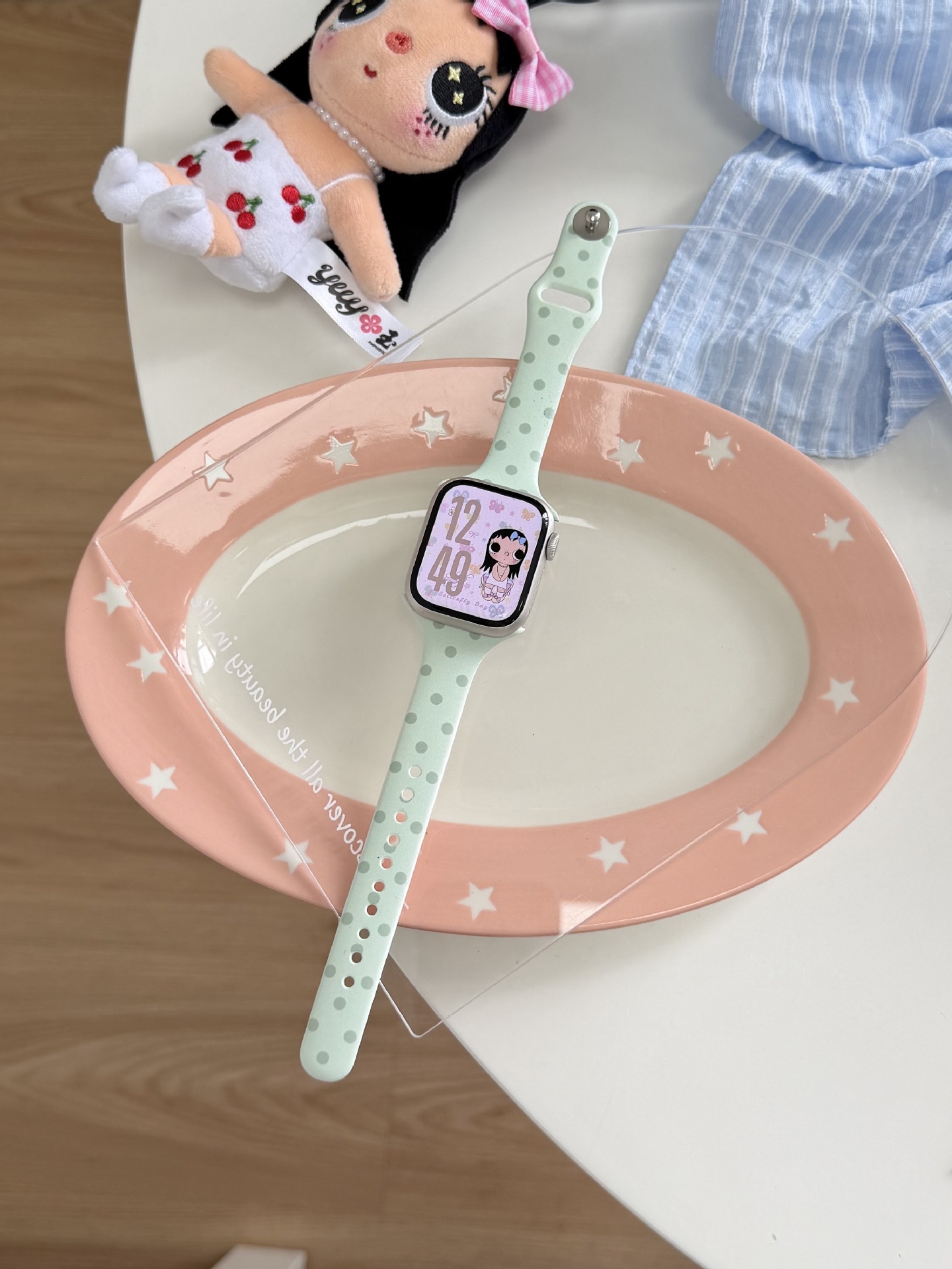Polka-Dot Macaron Silicone Thin Watch Strap photo 4